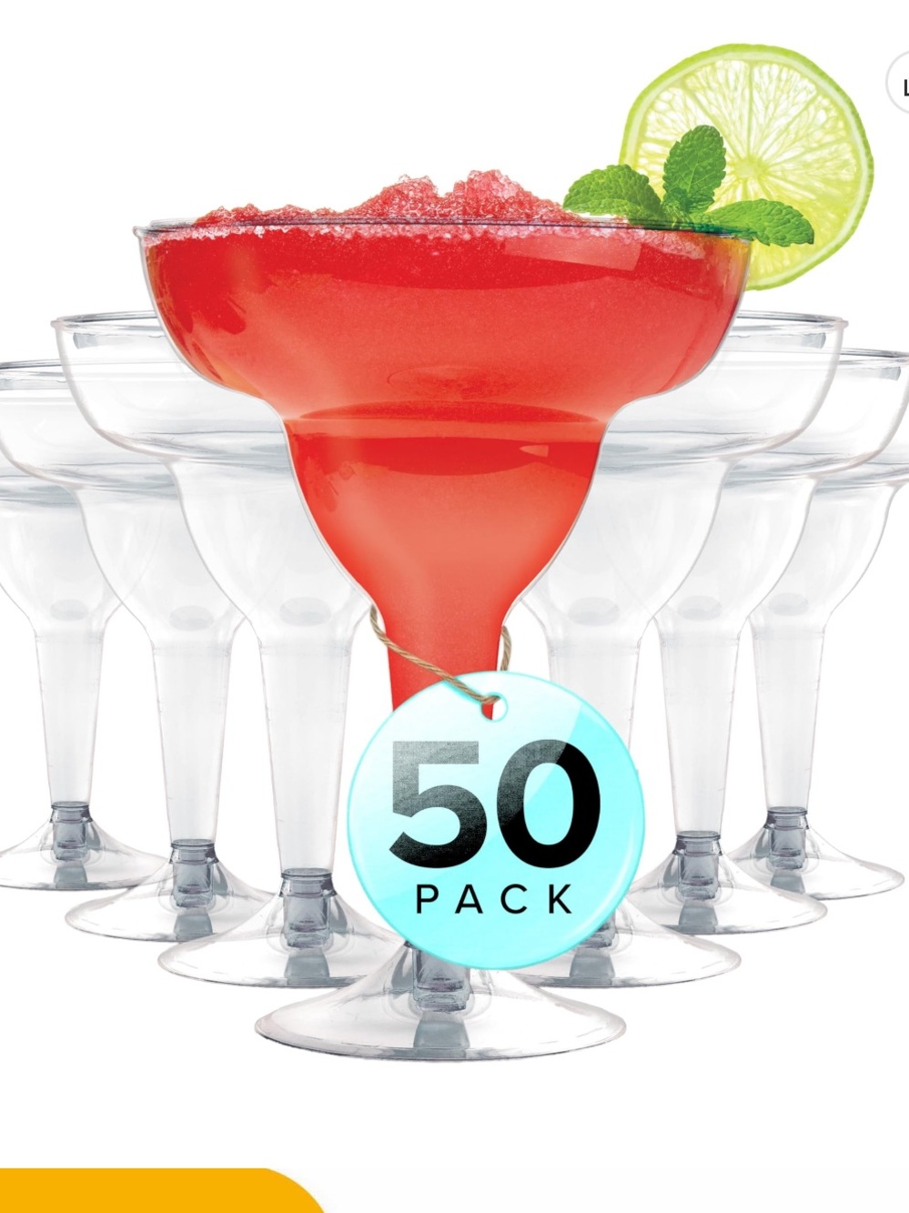 Stock your home new Clear Disposable Margarita Cups – 50 Pack for Parties